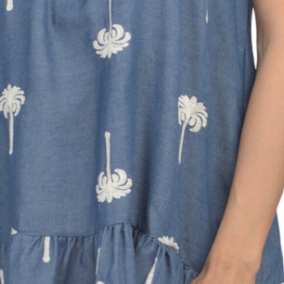 ALINE Made In Italy Sleeveless Halter Embroidered Mini Dress - Picture 3 of 3